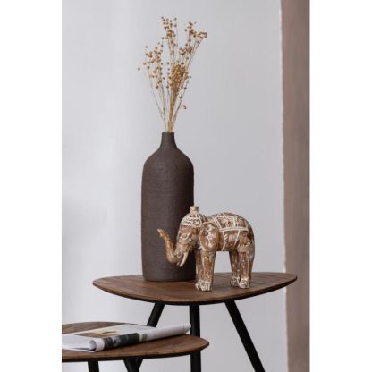 Statue & Statuette | Statuette Déco Éléphant Bois "Vintage" 30cm Naturel Accessoires Déco Naturel