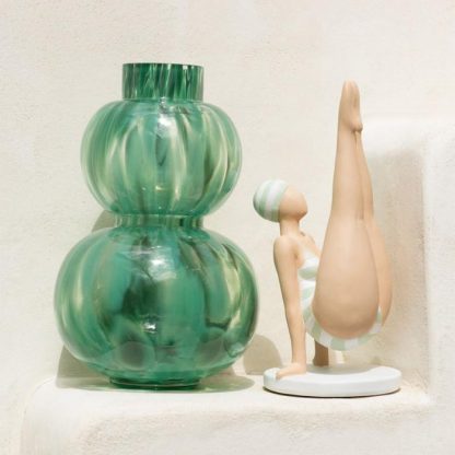 Statue & Statuette | Statuette Femme Sur Les Mains "Yoga" 26cm Vert Accessoires Déco Statue & Statuette