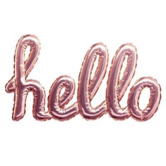 Sticker | Sticker Ballon "Hello" 22x40cm Rose Décoration Murale Rose