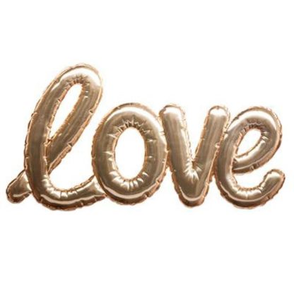 Sticker | Sticker Ballon "Love" 24x47cm Or Décoration Murale Or