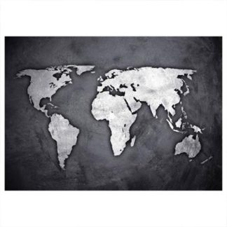 Sticker | Sticker Mural Déco "Map Monde" 50cm Noir Décoration Murale Noir & Blanc