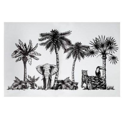 Sticker | Sticker Mural Déco "Safari" 32x50cm Noir Décoration Murale Noir & Blanc