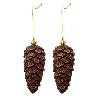 Sujet de Noël | Lot de 2 Sujets de Noël "Pommes de Pin" 12cm Marron Décoration de Noël Marron