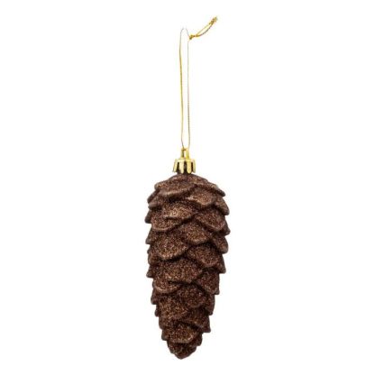 Sujet de Noël | Lot de 2 Sujets de Noël "Pommes de Pin" 12cm Marron Décoration de Noël Marron