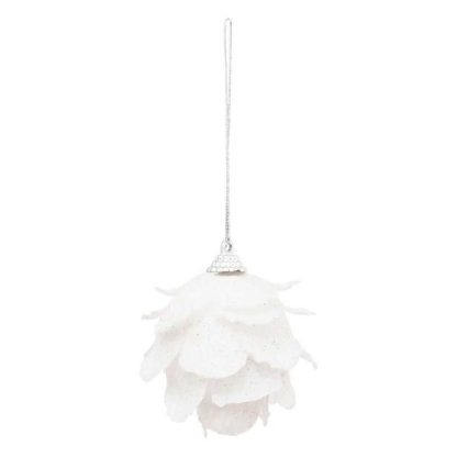 Sujet de Noël | Lot de 3 Sujets de Noël "Fleurs" 7cm Blanc Décoration de Noël Blanc