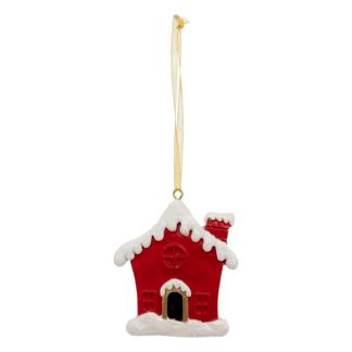 Sujet de Noël | Sujet de Noël "Maison" 7cm Rouge Décoration de Noël Rouge