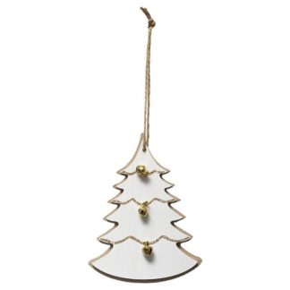 Sujet de Noël | Sujet de Noël Sapin "Cocon" 20cm Blanc & Naturel Décoration de Noël Blanc & Naturel