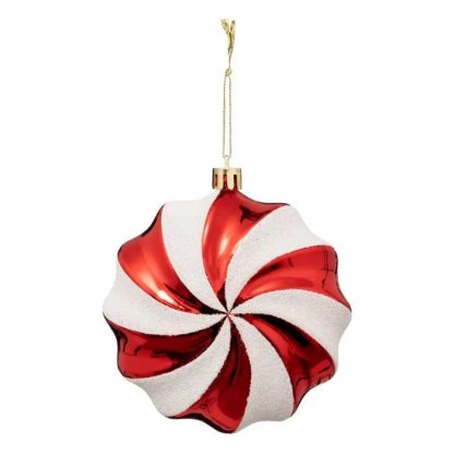 Sujet de Noël | Sujet de Noël "Spirale" 11cm Rouge & Blanc Décoration de Noël Rouge & Blanc