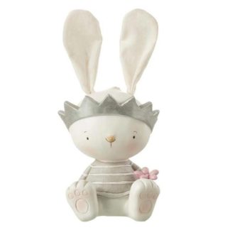 Tirelire | Tirelire Enfant "Lapin Assis" 29cm Blanc & Gris Accessoires Déco Blanc & Gris