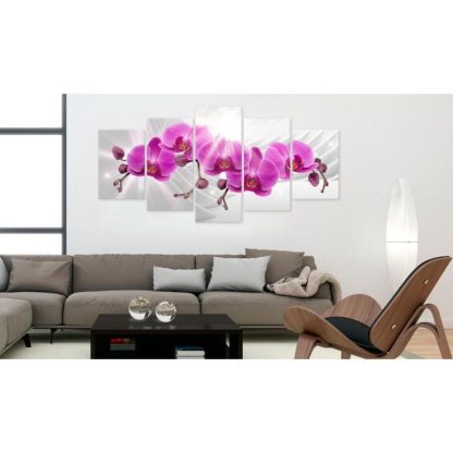 Toile & Tableau | Tableau Imprimé "Abstract Garden : Pink Orchids" Décoration Murale Multicolore