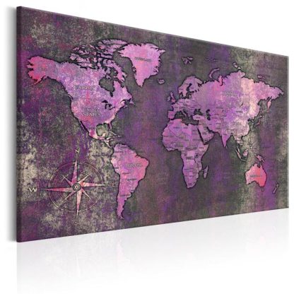 Toile & Tableau | Tableau Imprimé "Amethyst Map" Décoration Murale Multicolore