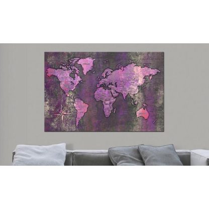 Toile & Tableau | Tableau Imprimé "Amethyst Map" Décoration Murale Multicolore