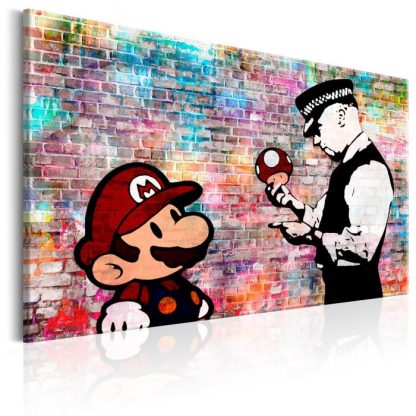 Toile & Tableau | Tableau Imprimé "Banksy – Colourful Brick" Décoration Murale Multicolore