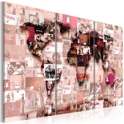 Toile & Tableau | Tableau Imprimé "Banksy – Graffiti Collage" Décoration Murale Multicolore