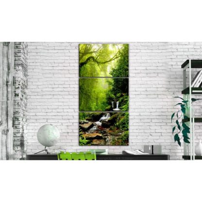 Toile & Tableau | Tableau Imprimé "Brook Among Trees" 60x120cm Décoration Murale Multicolore