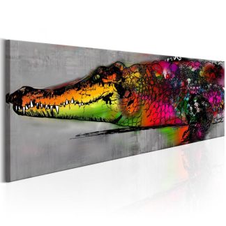 Toile & Tableau | Tableau Imprimé "Colourful Alligator" Décoration Murale Multicolore