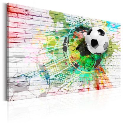 Toile & Tableau | Tableau Imprimé "Colourful Sport Football" Décoration Murale Multicolore