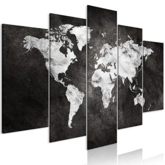 Toile & Tableau | Tableau Imprimé 5 Panneaux "Dark World Wide" Décoration Murale Multicolore