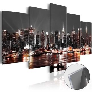 Toile & Tableau | Tableau sur Verre Acrylique "Gray City" Décoration Murale Multicolore