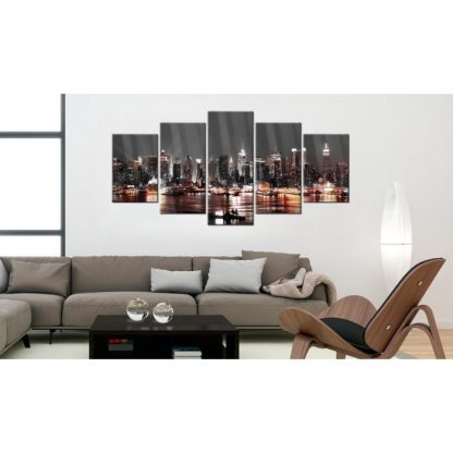 Toile & Tableau | Tableau sur Verre Acrylique "Gray City" Décoration Murale Multicolore