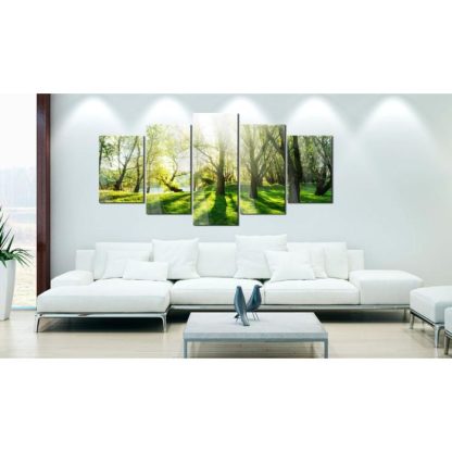 Toile & Tableau | Tableau sur Verre Acrylique "Green Glade" Décoration Murale Multicolore