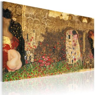 Toile & Tableau | Tableau Imprimé "Gustav Klimt Inspiration" Décoration Murale Multicolore