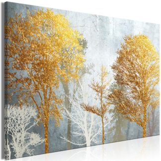 Toile & Tableau | Tableau Imprimé "Hoarfrost & Gold Wide" Décoration Murale Multicolore