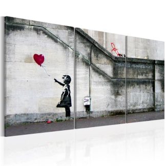 Toile & Tableau | Tableau 3 Panneaux "Il Ya Toujours de l’espoir – Banksy" Décoration Murale Multicolore