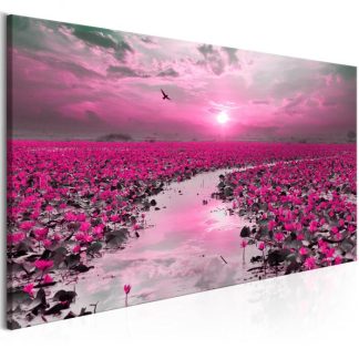 Toile & Tableau | Tableau Imprimé "Lilies & Sunset Narrow" Décoration Murale Multicolore