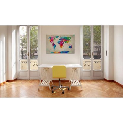 Toile & Tableau | Tableau "Map of the World An Explosion of Colors" Décoration Murale Multicolore