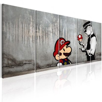 Toile & Tableau | Tableau Imprimé "Mario Bros on Concrete" Décoration Murale Multicolore