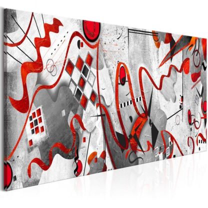 Toile & Tableau | Tableau Imprimé "Red Ribbons Wide" 45x100cm Décoration Murale Multicolore