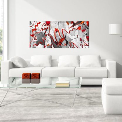 Toile & Tableau | Tableau Imprimé "Red Ribbons Wide" 45x100cm Décoration Murale Multicolore