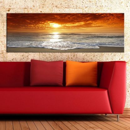 Toile & Tableau | Tableau Imprimé "Romantic Sunset" 45x135cm Décoration Murale Multicolore