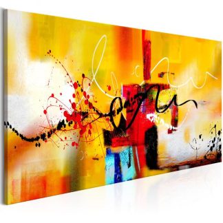 Toile & Tableau | Tableau Imprimé "Street Melodies Orange Wide" 60x120cm Décoration Murale Multicolore