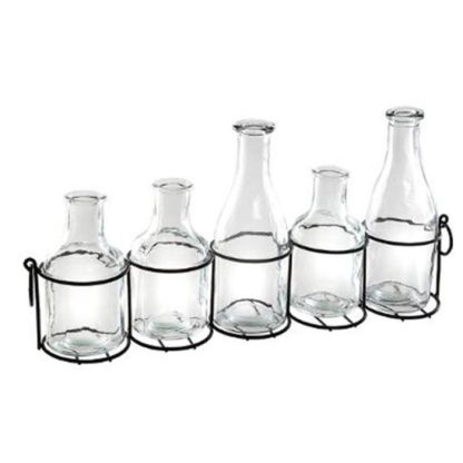 Vase | Lot de 5 Soliflores en Verre "Litote" 39cm Transparent Vase Transparent