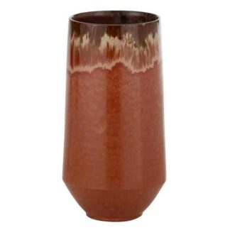 Vase | Vase Allongé en Céramique "Aline" 40cm Rouge Vase Rouge