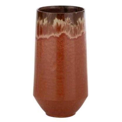 Vase | Vase Allongé en Céramique "Aline" 40cm Rouge Vase Rouge