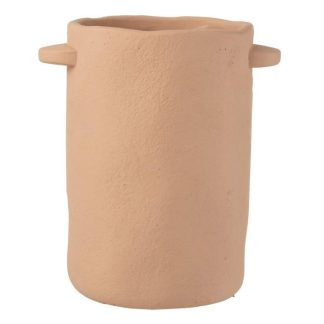 Vase | Vase Allongé en Ciment "Gustave" 30cm Marron Clair Vase Marron Clair