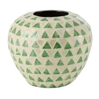 Vase | Vase Boule Motif Mosaïque "Nuye" 26cm Vert Vase Vase