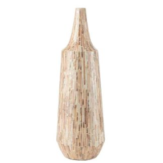 Vase | Vase Bouteille Motif Mosaïque "Nuye" 71cm Beige Vase Beige