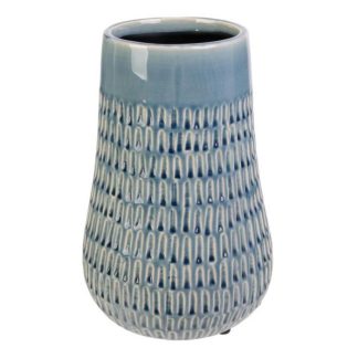 Vase | Vase Déco en Céramique "Antica" 23cm Bleu Vase Bleu