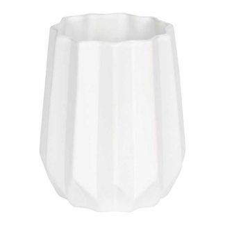 Vase | Vase Déco en Céramique "Origami" 15cm Blanc Vase Blanc