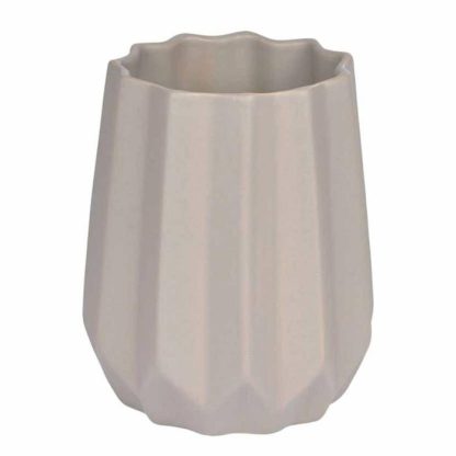 Vase | Vase Déco en Céramique "Origami" 15cm Taupe Vase Taupe