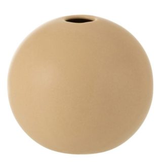 Vase | Vase Design "Boule Céramique" 18cm Beige Vase Beige