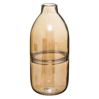 Vase | Vase Design Bouteille en Verre "Line" 30cm Ambre Vase Ambre