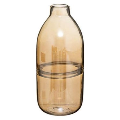 Vase | Vase Design Bouteille en Verre "Line" 30cm Ambre Vase Ambre