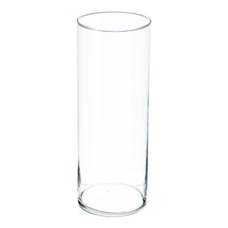 Vase | Vase Design "Cylindrique" 39cm Transparent Vase Transparent