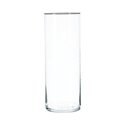 Vase | Vase Design "Cylindrique" 39cm Transparent Vase Transparent