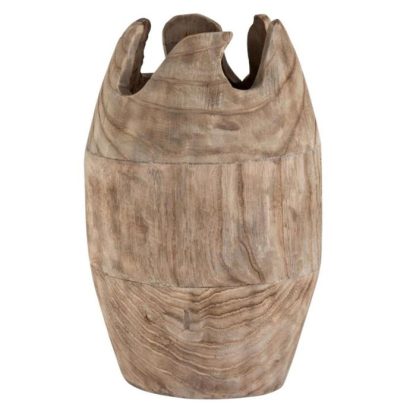 Vase | Vase Design en Bois "Irrégulier" 43cm Naturel Vase Naturel